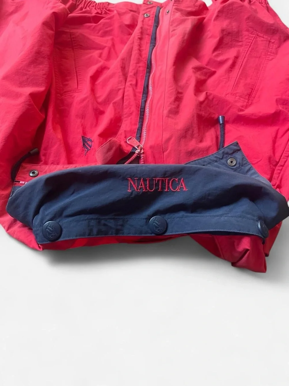 90's Vintage Nautica Jacket Windbreaker Red Sailing Mesh Lined Sz M Hoodie